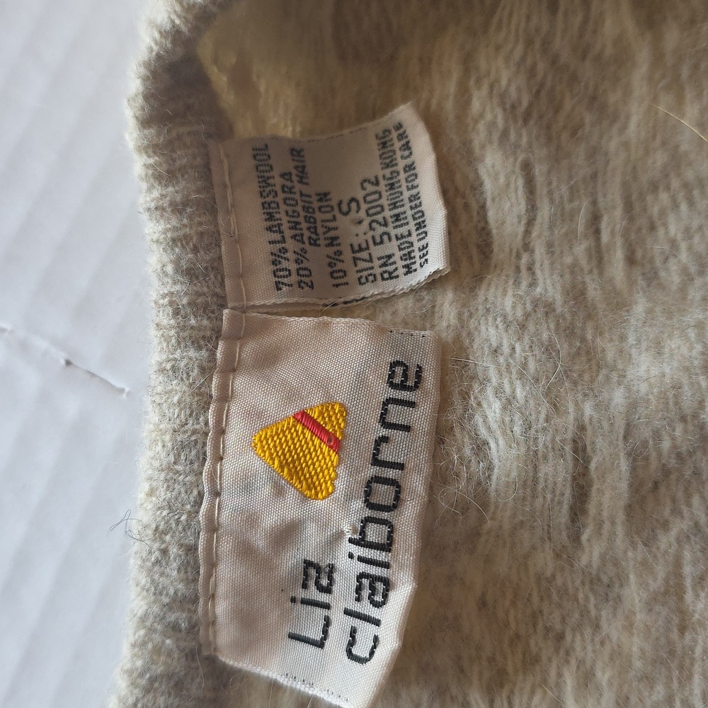 Lambskin Wool Rabbit Hair Vintage Cream Vest Size S - Picture 4 of 9